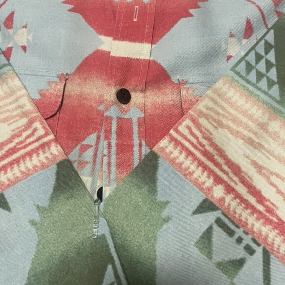 Vintage Ralph Lauren Polo Western Aztec Print Shirt - Rare Blue Tag Size Small - Picture 7 of 11